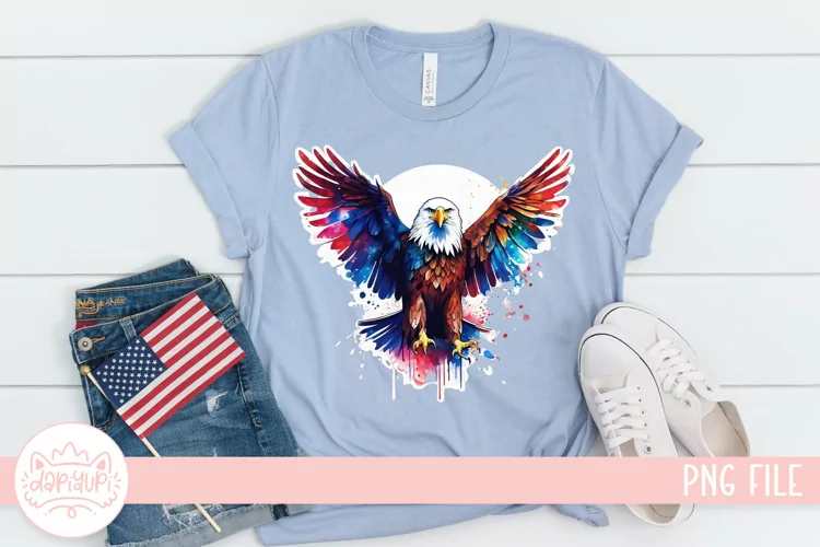 4th Of July Watercolor Petals Eagle | Eagle Watercolor PNG