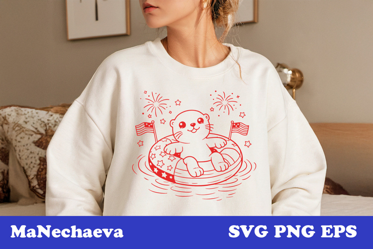 Cute 4th of July Animal SVG | Otter Pool Patriotic