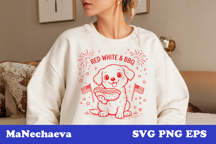 Cute 4th of July Animal SVG | Dog BBQ Patriotic