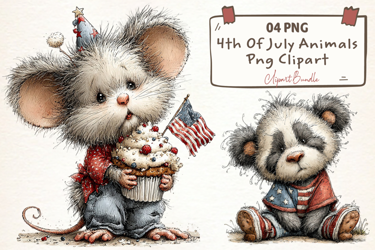 4th Of July Animals Clipart