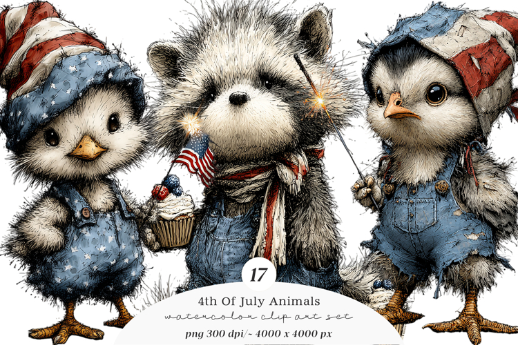 4th Of July Animals Png Clipart
