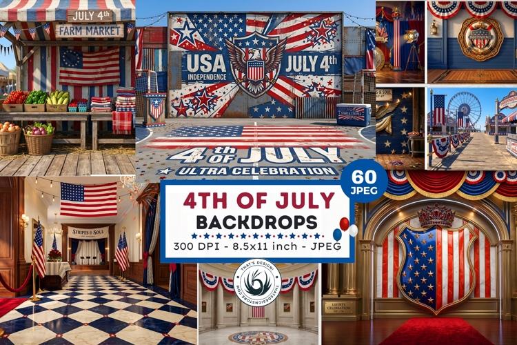 Patriotic Americana Backdrops - 4th of july backgrounds