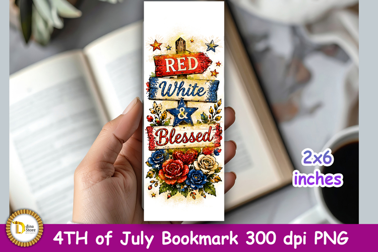 4th of July Bookmark 2 x6 inches PNG Celebration