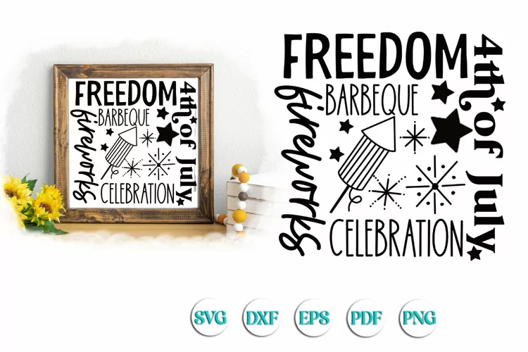 4th of July Subway Art SVG