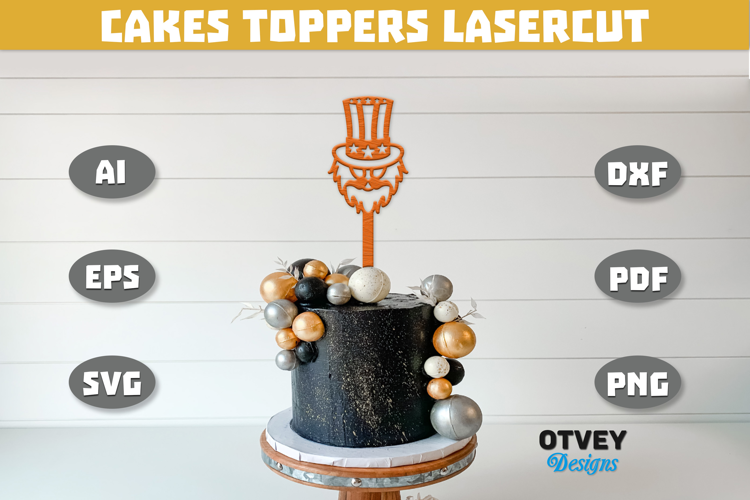 4th Of July Cakes Toppers Laser Cut