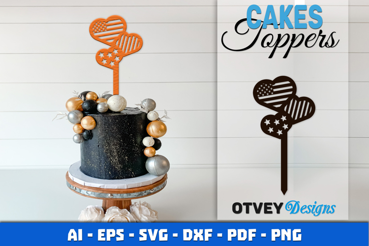4th Of July Cakes Toppers Laser Cut