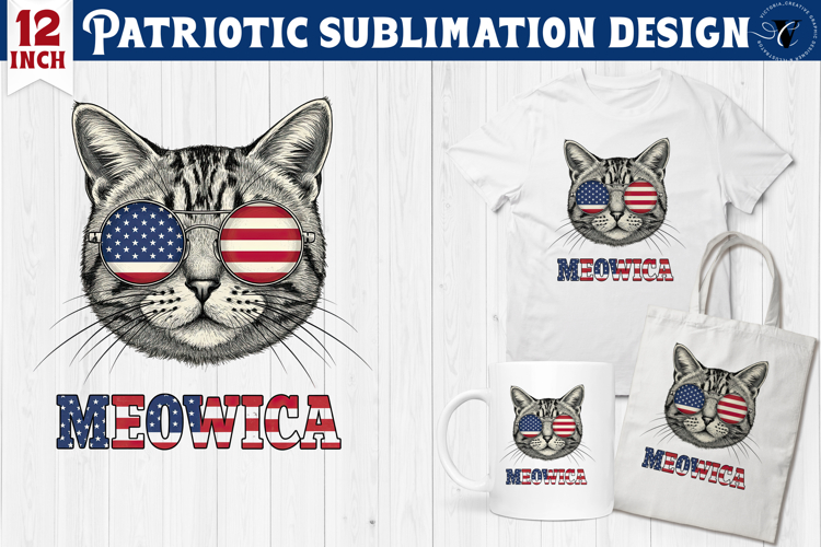 Patriotic sublimation | 4th of July | Cat clipart