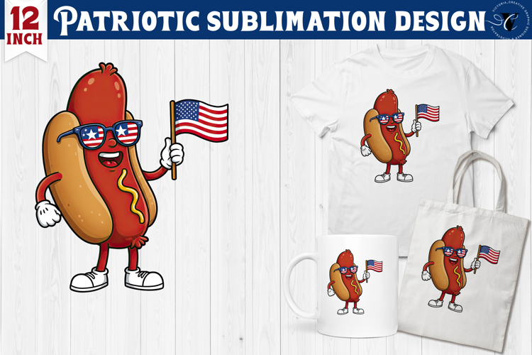 Patriotic sublimation | 4th of July | Patriotic Hot Dog