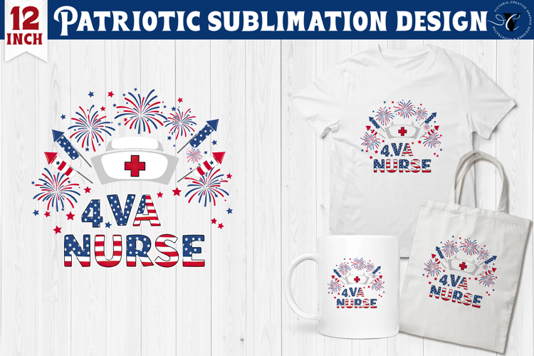Patriotic sublimation | 4th of July | VA NURSE Clipart