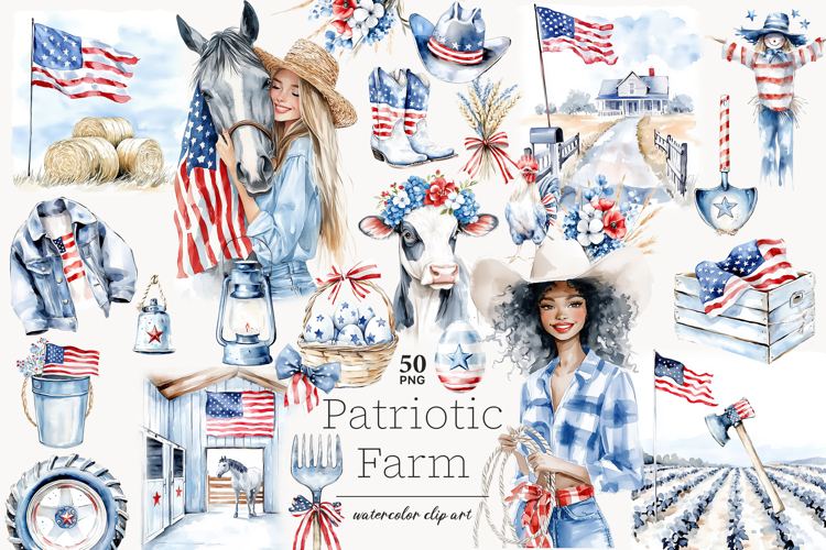 4th of July Clipart Images | America Patriotic Farm PNG