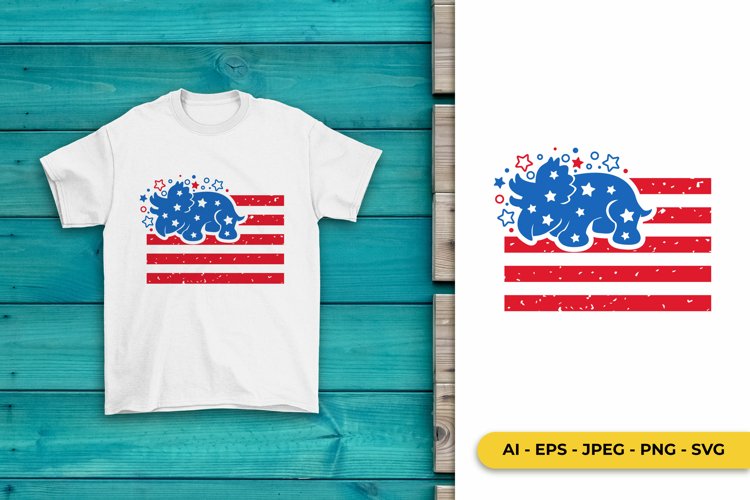 4th of July Dinosaur SVG (2018446) | Crafters | Design Bundles
