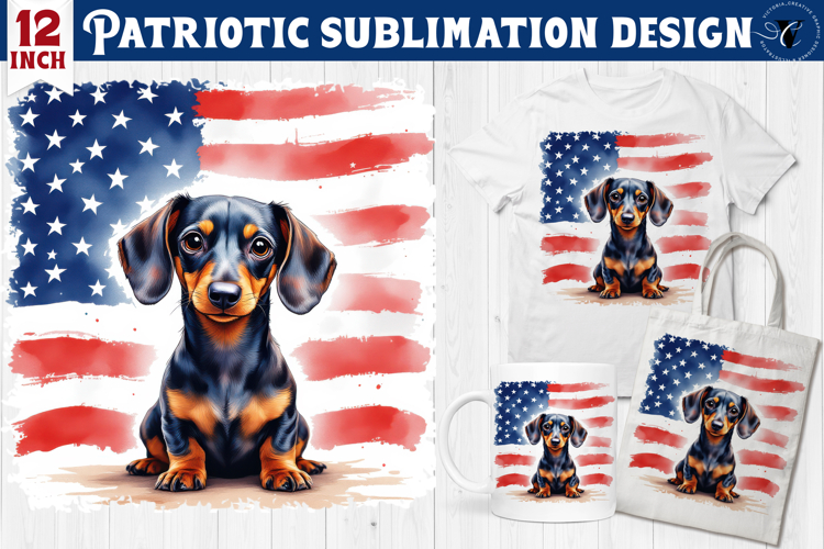 Patriotic sublimation | 4th of July | Dog clipart
