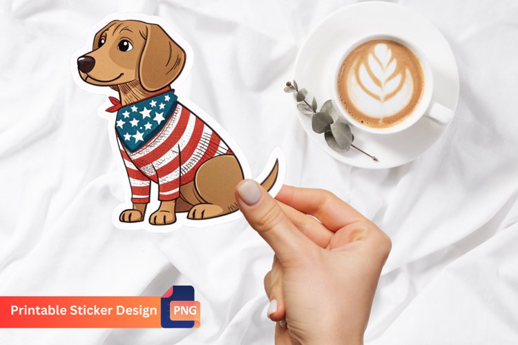 4th of July Dog Sticker, Independence Day Pet Sticker