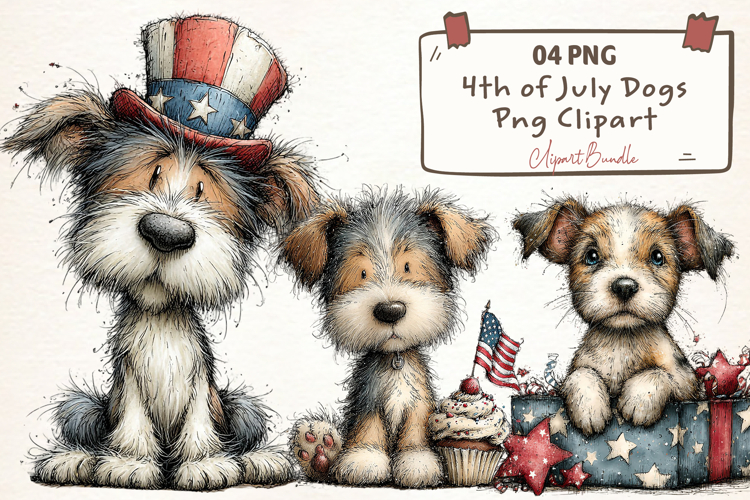 4th of July Dogs PNG Clipart