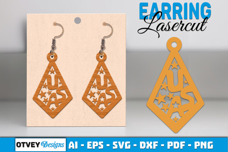 4th Of July Earring Lasercut File