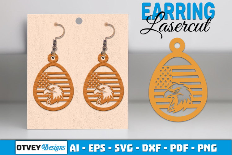 4th Of July Earring Lasercut File