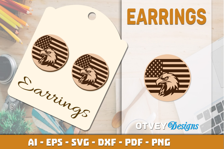4th Of July Earring Lasercut File