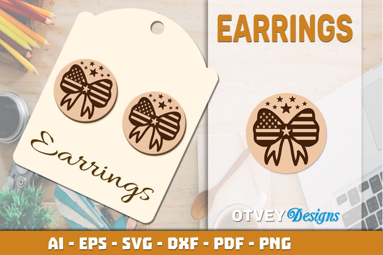 4th Of July Earring Lasercut File
