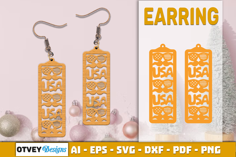 4th Of July Earring Lasercut File