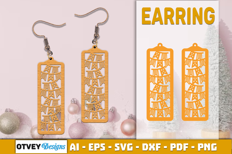 4th Of July Earring Lasercut File