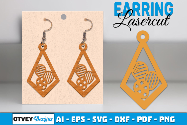 4th Of July Earring Lasercut File