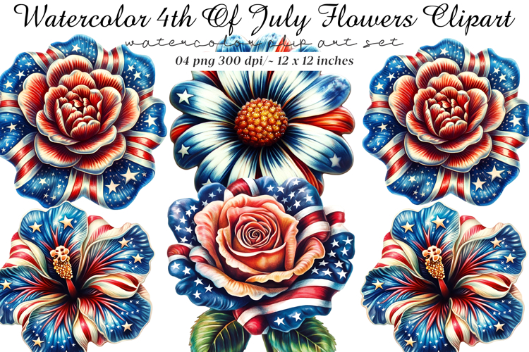 4th Of July Flowers Clipart