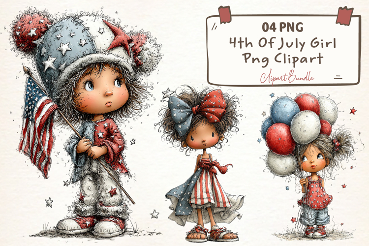 4th Of July Girl PNG Clipart