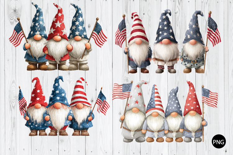 4th of July Gnome PNG, Patriotic Gnome