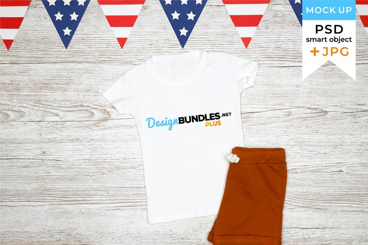 Kids t-shirt mockup 4th of July | Patriotic shirt mockup