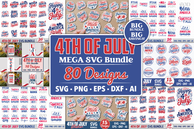 4th of July Mega SVG Bundle | 4th of July Big SVG Bundle