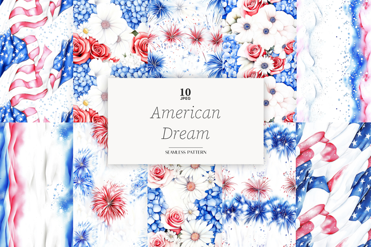 4th of July Paper Pattern USA Seamless Patriotic Background