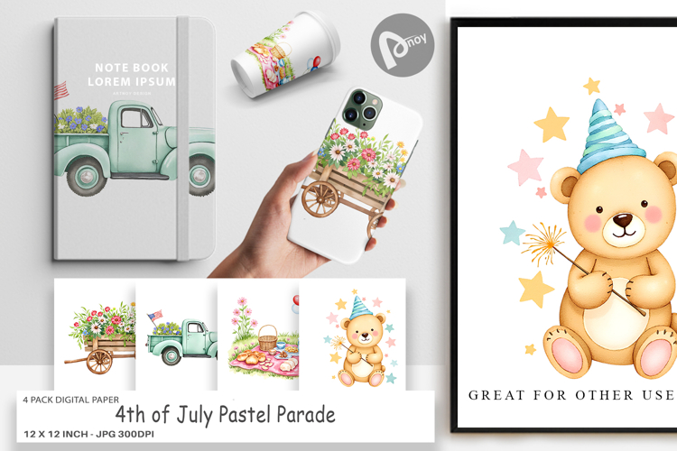 Digital Paper 4th of July Parade