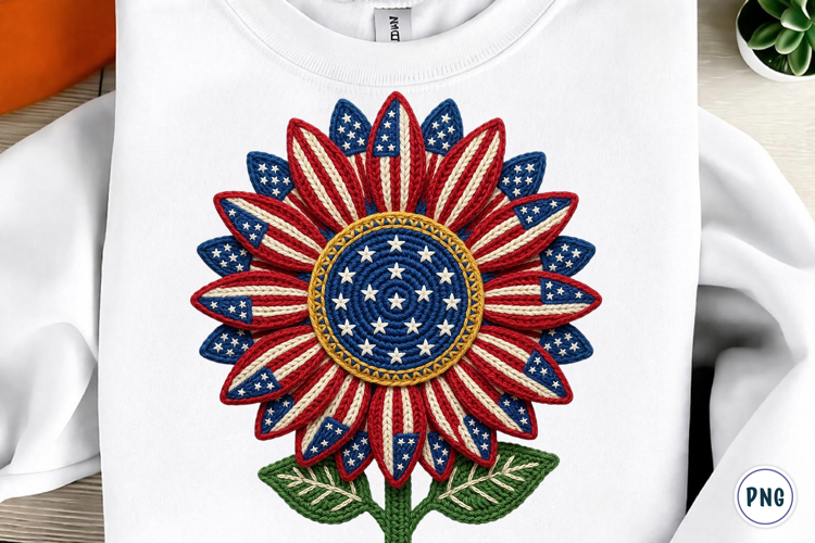 4th of July Png, Faux Yarn USA