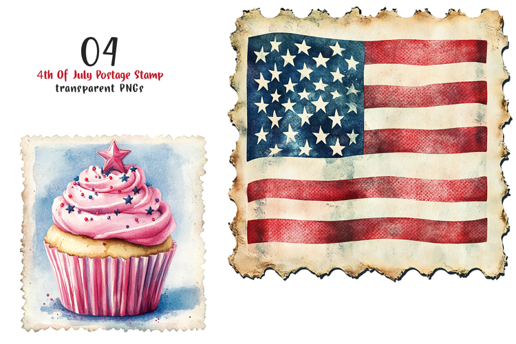 4th Of July Postage Stamp Clipart Png