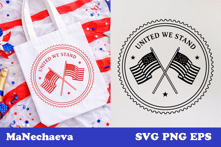 Patriotic Postal Stamp 4th of July SVG | United We Stand
