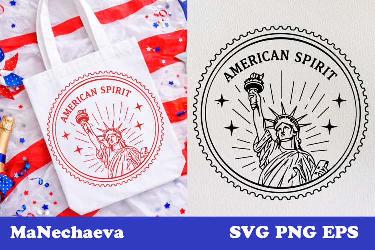 Patriotic Postal Stamp 4th of July SVG | American Spirit