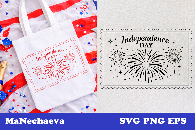 Patriotic Postal Stamp 4th of July SVG | Independence Day