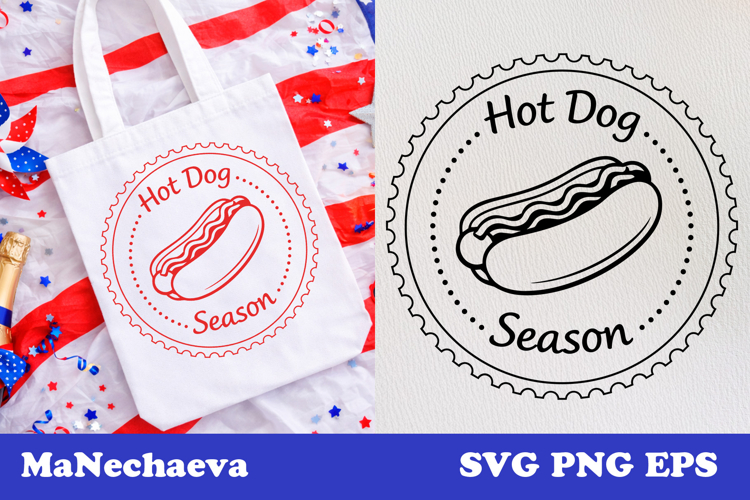 Patriotic Postal Stamp SVG 4th of July | Hot Dog Season