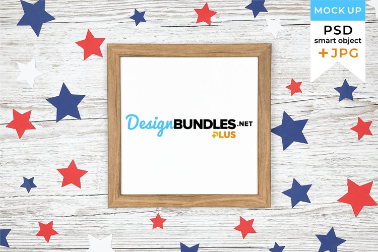 Square Frame Mockup 4th of July | USA Mock-up JPG PSD