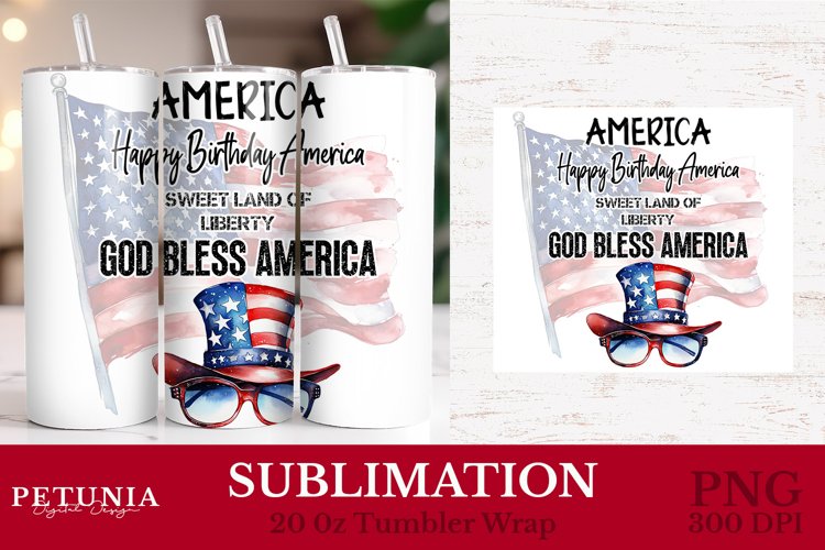 20 oz Skinny Tumbler Wrap | 4th of July 20 oz Tumbler Wrap