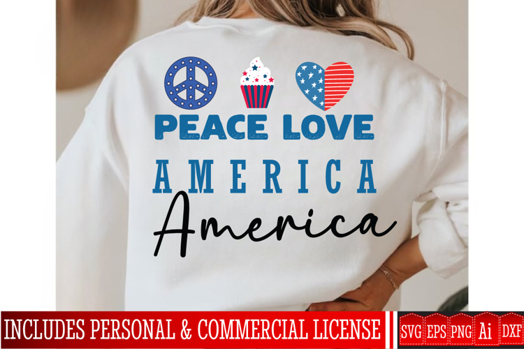 Peace Love America SVG Design,Peace Love America Sublimation