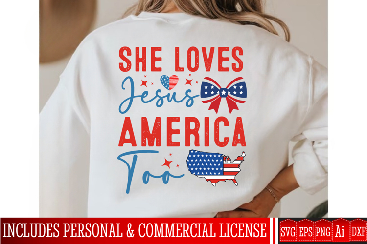 She Loves Jesus America Too SVG Design,Jesus SVG Design