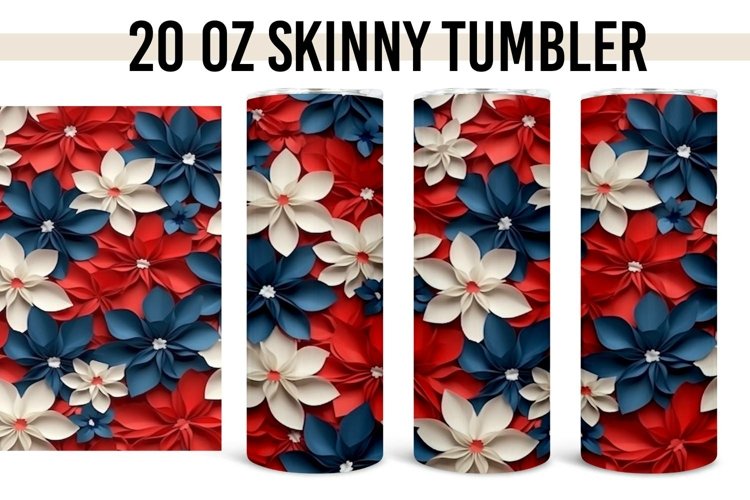 3D 4th of July Patriotic Pinwheels- 20 oz Straight Tumbler P example image 1