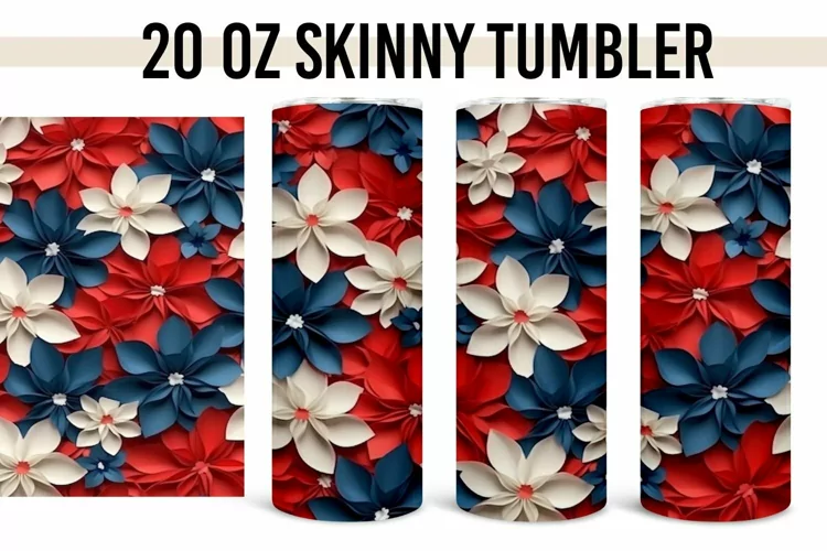 3D 4th of July Patriotic Pinwheels- 20 oz Straight Tumbler P