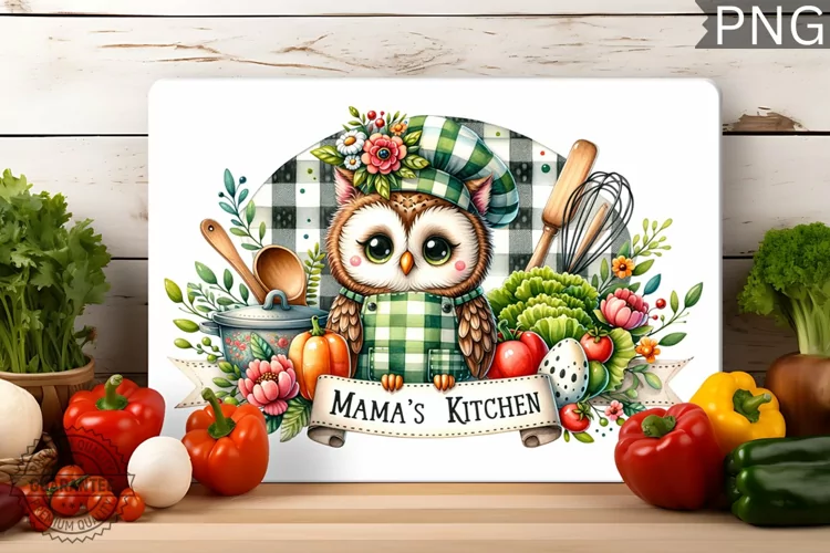 Mama's Kitchen Cutting Board Design, Mom Kitchen Sublimation
