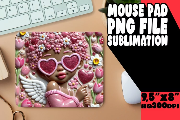 JOYFUL DESK PAD SUBLIMATION ART, 3D Cupid