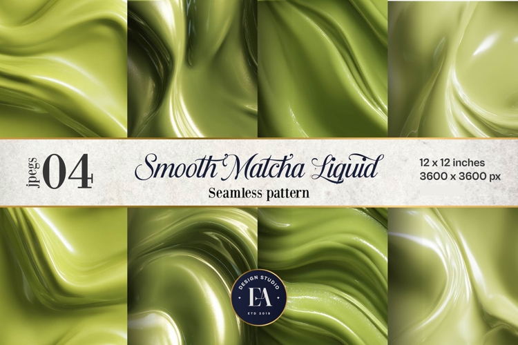 Matcha Liquid Marble, Green Abstract Swirl Digital Paper