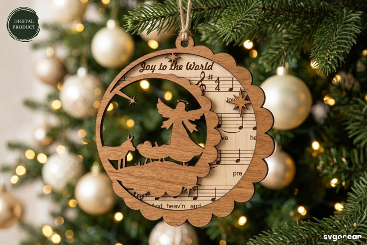 Nativity Sheet Music Ornament Laser Cut | Glowforge | SVG