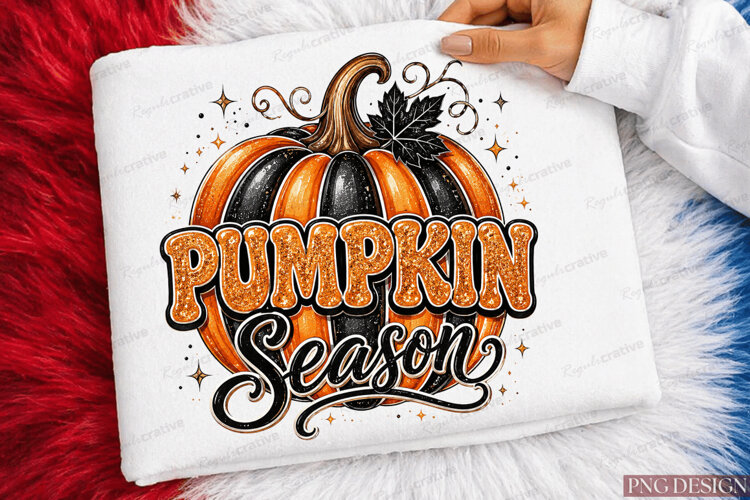 Retro Pumpkin Season Sublimation Design,Pumpkin Season example image 1