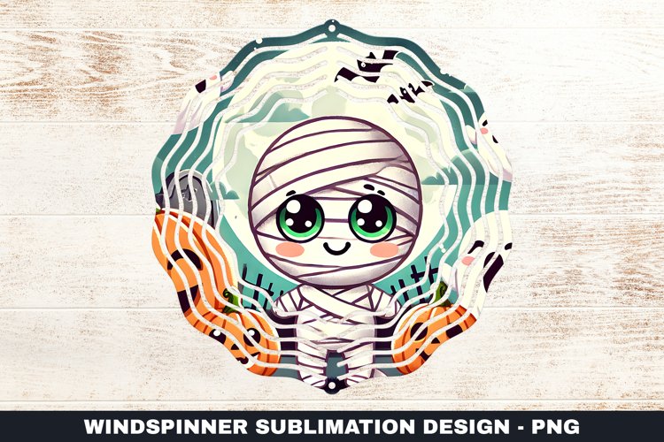 Halloween Pumpkin Wind Spinner Sublimation Design